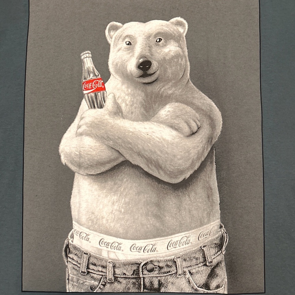 1995 Polar Bear Calvin Klein Parody 
Coca Cola Promo Tee